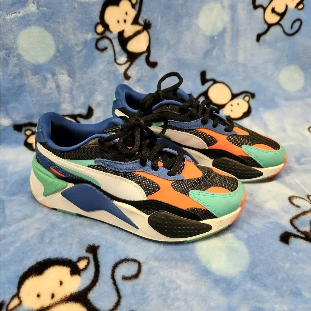 Puma RS-X3 Puzzle Youth Size 6c 372357-11 Multicolor Shoe‎ Sneaker
